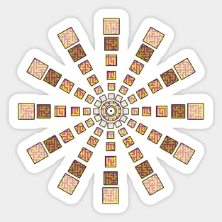 Ethnic wheel with a maze-like motif Sticker